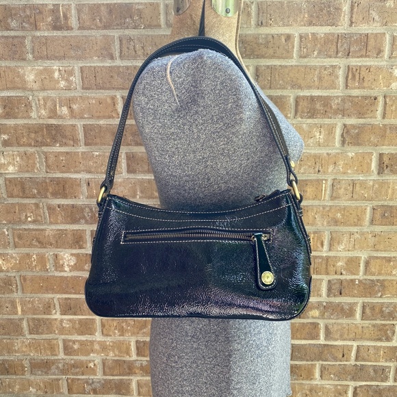 PERLINA Black Patent Leather Handbag EUC - Picture 3 of 9